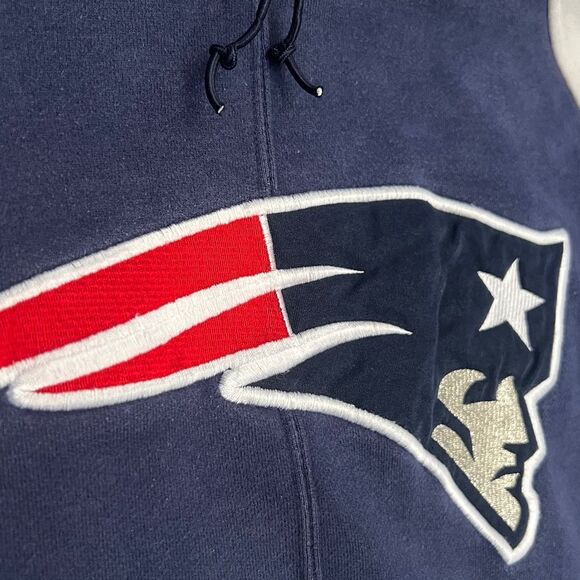 🔥🏈 Vintage NEW ENGLAND PATRIOTS NFL Embroidered Fleece HOODIE Size Large - Picture 5 of 13